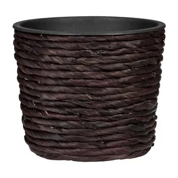 Květináč Košík z vodního hyacintu 504 hnědý 20 - s plastovou vložkou