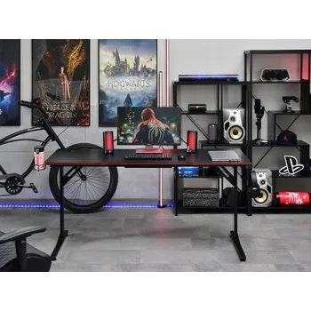 Psací stůl Obdélníkový psací stůl Mebel-Partner 175 x 60 x 76,5 cm černý