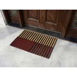 Rohož kokosové vlákno hnědá a béžová s protiskluzovou spodní stranou 45 x 75 cm dekorativní rohož s pruhovaným vzorem Beliani