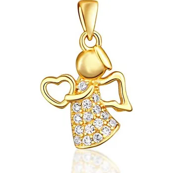 Přívěsek Stříbrný zlacený přívěsek anděl