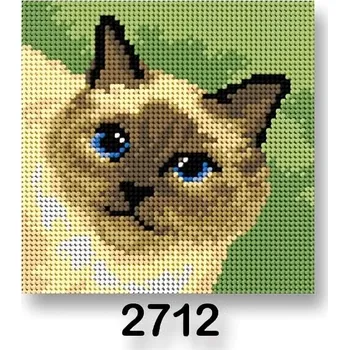 Vyšívací vzor Vyšívací předloha, obrázek na vyšívání 70244/2712, kočka 2, zelená, 15x15cm