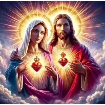 Diamantové malování Diamantové malování/Homfun - Josef a Marie + perleťové kamínky