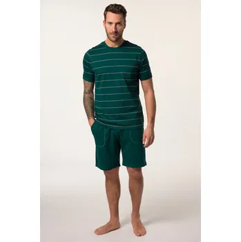Pánské pyžamo JP1880, Plus size Pyžamo, krátké dvojdílné, pruhované tričko, šortky, do 8XL pro plnoštíhlé nadměrná velikost, 825555455-1454, tyrkysový, 5XL, Plus size oblečení, Oblečení pro vysoké muže, Nadměrné velikosti, Oblečení pro plnoštíhlé.