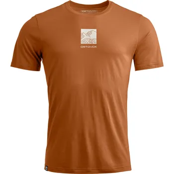 Pánské tričko Pánské Tričko Ortovox 120 Cool Tec Abstract T-shirt Men's Barva: Bristle Brown, Velikost: XL