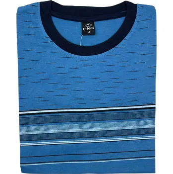 N-feel Pánské bavlněné pyžamo letní komplet ALAN Barva: Modrá, Velikost: L