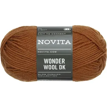 Příze Novita Wonder Wool DK 663 Oříšková (Vlněná příze Wonder Wool DK 663 Mushroom)