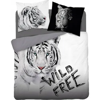 Povlečení Povlečení 160x200 přírodní motiv tygra bílé Holland