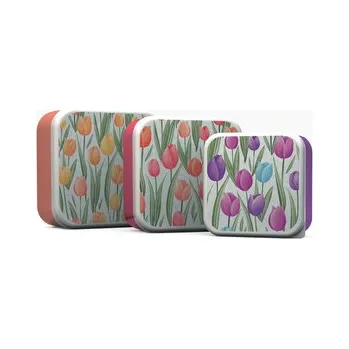 Svačinový box Svačinový box 3 ks - M/L/XL - Tulips -Tulipány