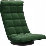 Otočné podlahové křeslo, tmavě zelené, potažené sametem