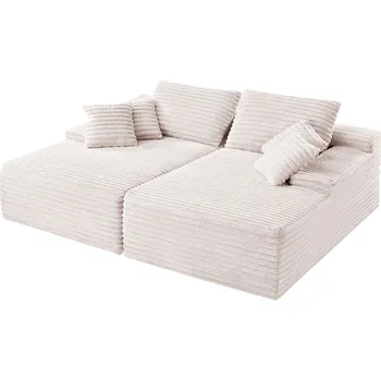 Pohovka Vevor Dvoumístná sedačka s lehátkem 210 cm, kordurová, bez montáže