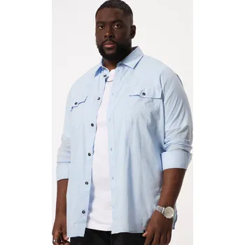 Pánská košile STHUGE, Plus size Košile STHUGE s velkými náprsními kapsami, dlouhé rukávy, Modern střih, Kent límeček, do 8XL pro plnoštíhlé nadměrná velikost, 822069902-1460, modrý, XXL, Plus size oblečení, Oblečení pro vysoké muže, Nadměrné velikosti, Oblečení pro pln