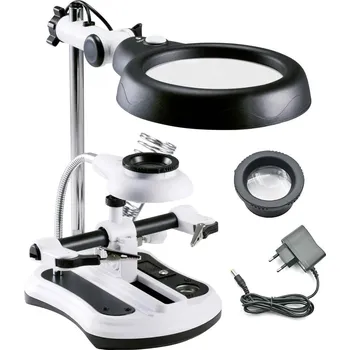 Lupa VERK GROUP Lupa s LED osvětlením a třetí rukou pro pájení