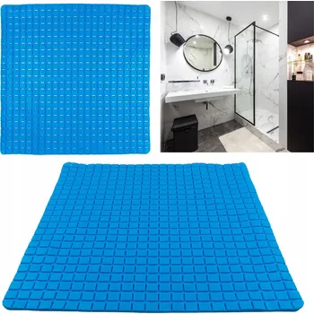 Protiskluzová podložka PROTISKLUZOVÁ KOUPELNOVÁ PODLOŽKA DO SPRCHY, VANY, NA DNO BRODÍTKU 53x53cm MODRÁ