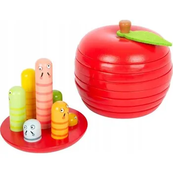Dřevěná hračka Vzdělávací pyramida Small Foot 11915 jablko s červíky