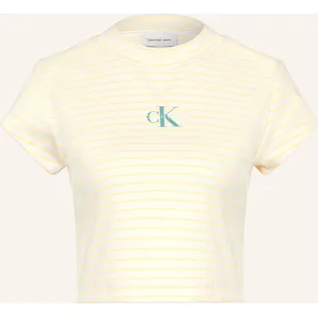 Calvin Klein Jeans Dámské Krátké Tričko, režná / tmavě žlutá, 42