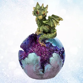 Figurka Soška Malý Dráček na vejci | 125 mm | Zelený | LED