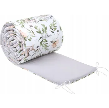 Příslušenství pro dětskou postel a kolébku Ochranný mantinel do postýlky 180x30 cm BABYMAM PREMIUM - Zelená paseka/šedá