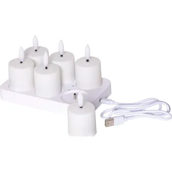 Dekorativní svítidlo STAR TRADING LED svíčky s nabíječkou – set 6 ks