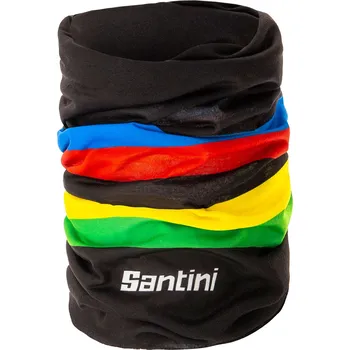 Nákrčník SANTINI Cyklistický nákrčník - UCI RAINBOW - černá/duhová