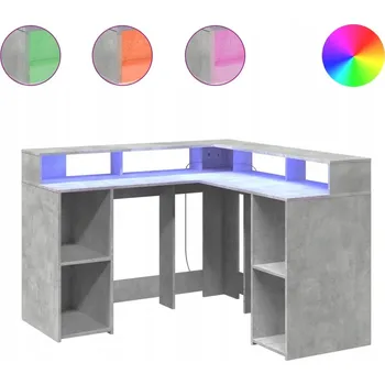 Psací stůl Psací stůl VidaXL 130 x 130 x 91 cm, beton světlý