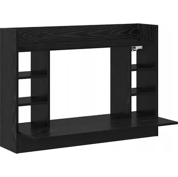 Psací stůl PSACÍ STŮL MONTUJÍCÍ SE NA ZEĎ S POLICÍ ČERNÝ DUB 105X48X75CM
