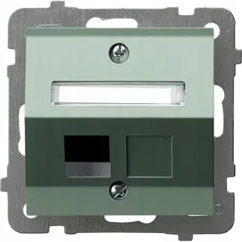 Elektrická zásuvka ŠIKMÁ ZÁSUVKOVÁ KRABIČKA PRO JEDEN KEYSTONE OSPEL AS GPK-1GS/p/84 ZELENÁ MATNÁ