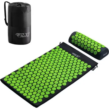 Akupresurní podložka 4FIZJO Akupresurní podložka s polštářkem 72x42cm černozelená
