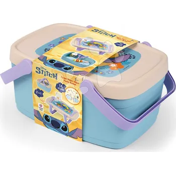 Dětské zboží Piknikový košík a stoleček 2v1 Stitch Picnic Basket Smoby 16 doplňků s jídelní soupravou