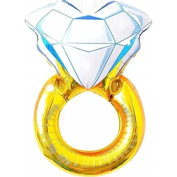 Balónek Foliový balónek Prstýnek zlatý, 42 x 58 cm