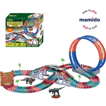 autodráha Mamido Dinosauří závodní dráha s velkou smyčkou a světly 144 dílů MT1522