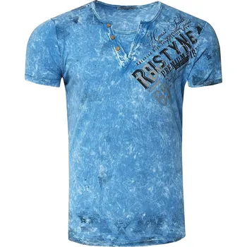 Pánské tričko RUSTY NEAL tričko pánské 15240 regular fit modrá 4XL