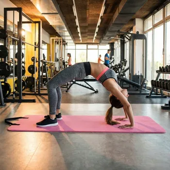 podložka na cvičení Podložka na cvičení Funfit 183 cm x 61 cm růžová