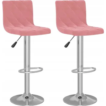 Barová židle Barové židle, 2 ks, růžové, čalouněné sametem