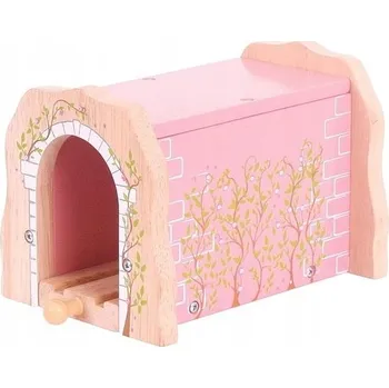 Vláček a vláčkodráha Hračka Bigjigs Rail Růžový železniční tunel dřevěný