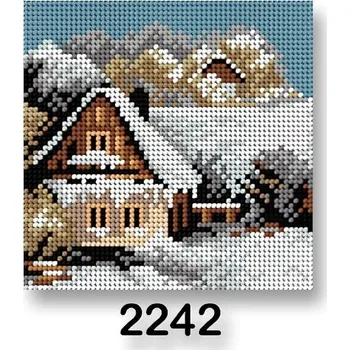 Vyšívací vzor Vyšívací předloha, obrázek na vyšívání 70244/2242, dům zima 1, šedá, 15x15cm