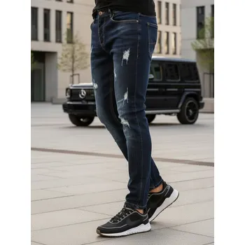 Pánské oblečení Pánské kalhoty DSTREET TMAVĚ MODRÁ L