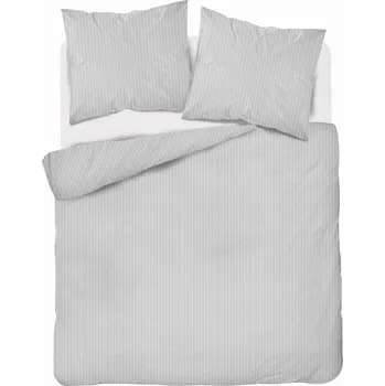 Povlečení Povlečení satén bavlna saténová 220x200 pure damašek proužky stříbrná šedá