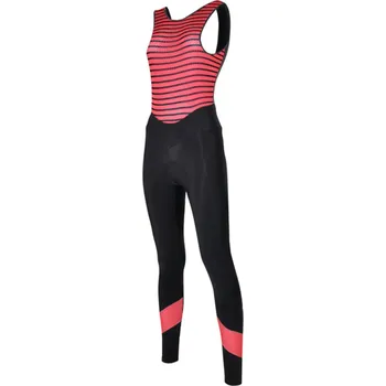 Sport SANTINI Cyklistické kalhoty dlouhé s laclem - CORAL BENGAL LADY - černá/růžová