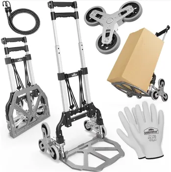 Rudl Schodišťový vozík výškově nastavitelný 80 kg | stříbrný/černý