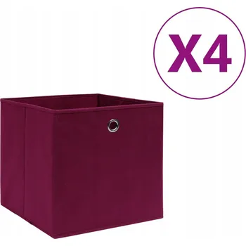 Úložný box ÚLOŽNÉ BOXY Z NETKANÉ TEXTILIE 4 KS 28X28X28CM TMAVĚ ČERVENÉ