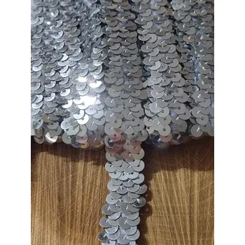 Krajka Flitrový prýmek šíře 20 mm stříbrný