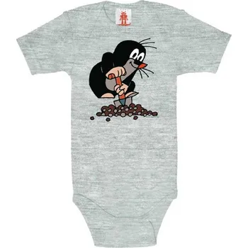 Kojenecký body Dětské body The little Mole|Krteček: Rýč a kopec (86-92 cm) šedá bavlna