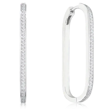 Náušnice MINET Stříbrné náušnice v italském stylu s bílými zirkony