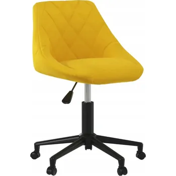 Otočné kancelářské křeslo, hořčicové, čalouněné sametem