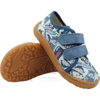 Chlapecké sandály Dětské barefoot plátěnky Froddo G1700440-16 Light Blue - vel. 40