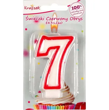 Dortová svíčka Svíčka Červený Obrys "7"