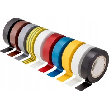 Lepicí páska Sada PVC izolačních pásek REBEL 0,13 mm x 19 mm x 9,14 m 10 Ks mix barev