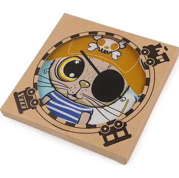 Dětský obrázkový kapesník v přírodní krabičce, velké, 3 mix barev pirát