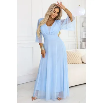 Dámské šaty Dámské šaty NUMOCO 654-3 SVĚTLE MODRÁ unisize