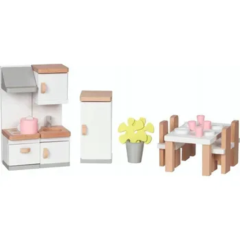 Doplněk pro panenku Dřevěný nábytek pro panenky do kuchyně Goki 3+